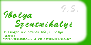 ibolya szentmihalyi business card