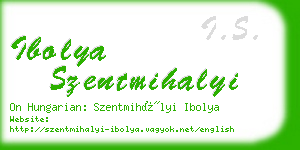 ibolya szentmihalyi business card